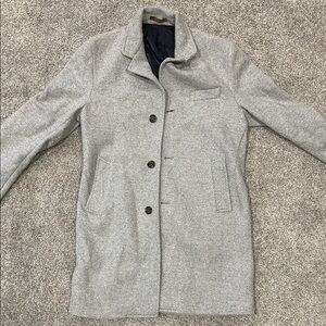 Eleventy Gray Herringbone Coat